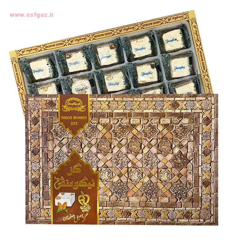 گز نیکومنش لقمه ای 10 درصد بادام - 300 گرم